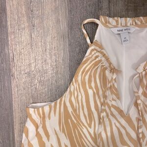 Nine West Beige and White Maxi Dress